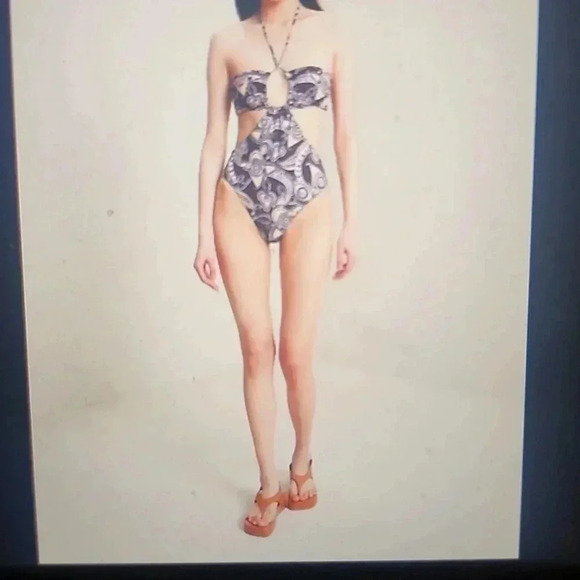 A.L.C ANA HALTER ONE PIECE SWIMSUIT IN NATURAL SIZE S - Picture 1 of 5